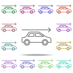 Poster - arrow car drive icon. Elements of arrow and object in multi color style icons. Simple icon for websites, web design, mobile app, info graphics