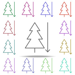 Poster - afforestation fall icon. Elements of arrow and object in multi color style icons. Simple icon for websites, web design, mobile app, info graphics