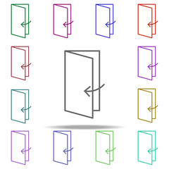 Poster - open door icon. Elements of arrow and object in multi color style icons. Simple icon for websites, web design, mobile app, info graphics