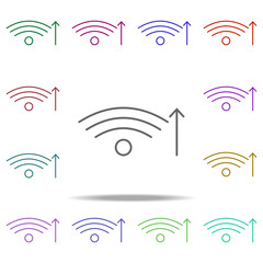 Poster - wifi increase icon. Elements of arrow and object in multi color style icons. Simple icon for websites, web design, mobile app, info graphics