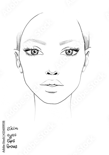 Face Chart Vorlage - Face Makeup Chart Face Chart Vorlage - Face Makeup Chart