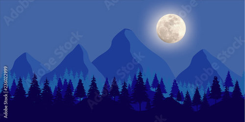 Trees In Morning Fog Digital Painting Pine Trees In The Full