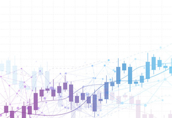 Business candle stick graph chart of stock market investment trading on background design. Bullish point, Trend of graph. Vector illustration