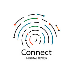 Abstract network connection. icon logo design. Vector Illustration