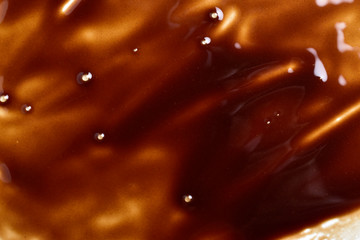 Poster - Background of melted chocolate, close-up , texture