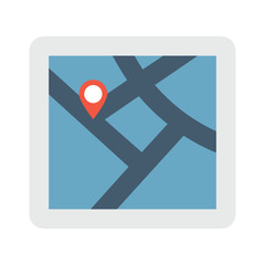 Poster - gps icon and map with marker. Vector Eps 10