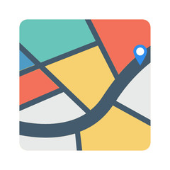 Poster - gps icon and map with marker. Vector Eps 10