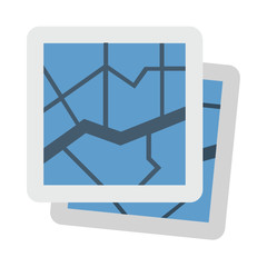 Poster - gps icon and map with marker. Vector Eps 10