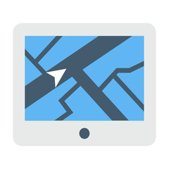 Aufkleber - gps icon and map with marker. Vector Eps 10