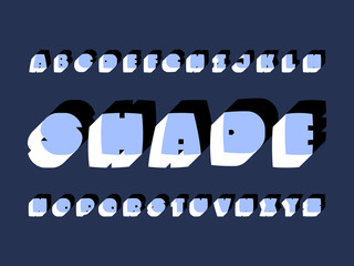 Wall Mural - Shade font. Vector alphabet 