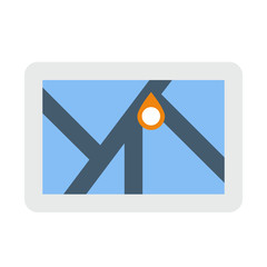 Poster - gps icon and map with marker. Vector Eps 10