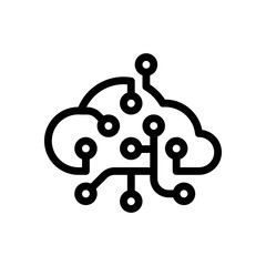 Poster - Cloud data network, Storage center. Icon of internet technology.
