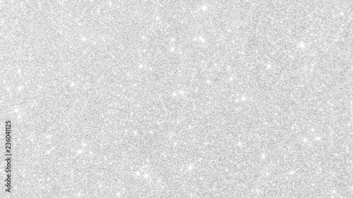 Fotografía Silver glitter texture white sparkling shiny wrapping paper background for Chris
