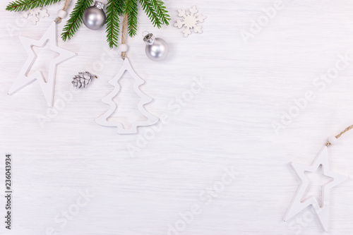 Christmas Holidays Background With Green Fir Tree Branch