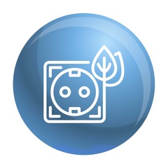 Poster - Eco energy socket icon. Outline eco energy socket vector icon for web design isolated on white background