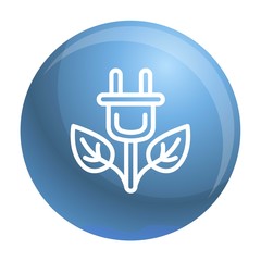 Poster - Eco plant plug icon. Outline eco plant plug vector icon for web design isolated on white background