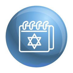 Poster - Jewish calendar icon. Outline jewish calendar vector icon for web design isolated on white background