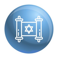 Poster - Jewish papyrus icon. Outline jewish papyrus vector icon for web design isolated on white background