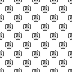 Poster - Diagram on monitor pattern seamless vector repeat for any web design