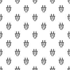 Poster - Eco saving plug pattern seamless vector repeat for any web design