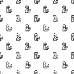 Poster - Eco battery pattern seamless vector repeat for any web design