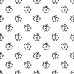 Poster - Economy save piggy bank pattern seamless vector repeat for any web design
