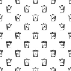 Poster - Recycle garbage bin pattern seamless vector repeat for any web design