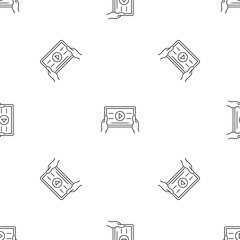 Poster - device video play pattern seamless vector repeat geometric for any web design