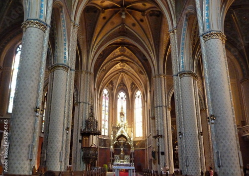 Interiorl of st. Ludmilla church in Prague, Czech Republic Tableau sur Toile
