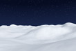 White snow field at night arctic landscape