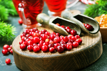 Wall Mural - cranberry drink and berries