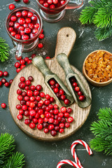 Canvas Print - cranberry drink and berries