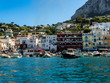 Marina Grande, harbor promenade with boats, Capri, Gulf of Naples, Campania, Italy