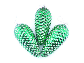 christmas tree cone toy on white background