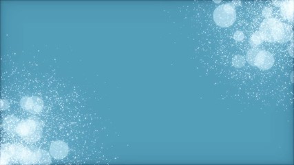 Poster - Particles on a blue background.Abstract background 3d render. Chaotic particles with random size. Twisted massive of particles with glow.