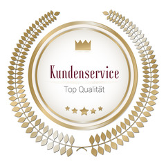 Wall Mural - auszeichnung in gold für den besten kundenservice mit top qualität