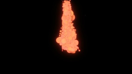 Poster - A stream of red glowing particles falls from above.Atmospheric particle billow dust elements.
