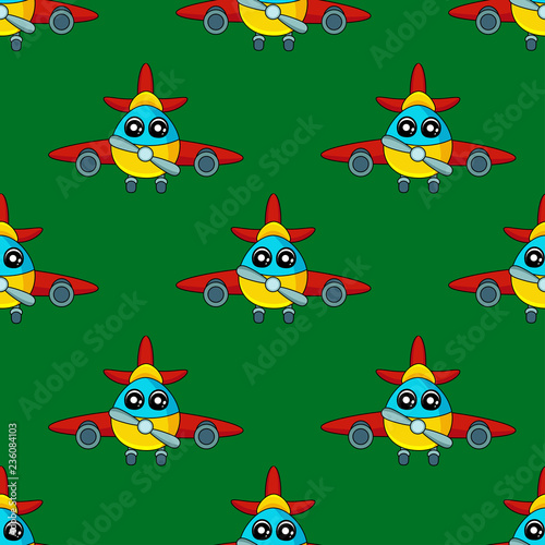 Cute Kids Aircraft Pattern For Girls And Boys Colorful Aircraft