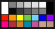 Color samples chip chart for colour calibration.