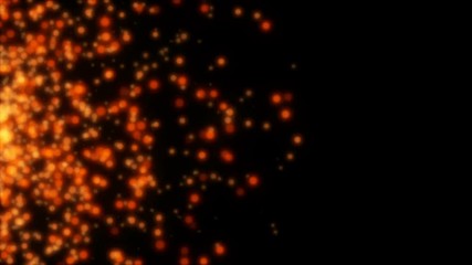 Poster - Fire particles on the left side of the screen.Atmospheric particle billow dust elements.