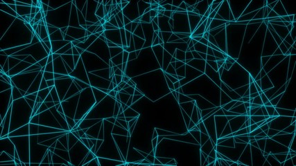 Poster - The massive structure slowly changes. Articulations in the structure appear and disappear.3d render Neuron glowing. Seamless loop.