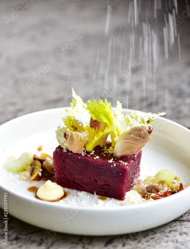 Fine Dining Dessert With Apple And Beetroot Stock Photo Adobe Stock