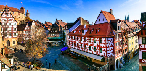 Canvas Print - Landmarks of Germany- historic town Nurnberg in Bavaria. Old town