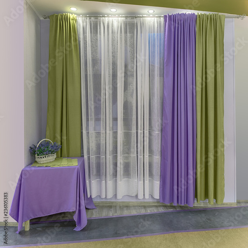 Bright Colors Curtains Purple, Bright Green Curtains