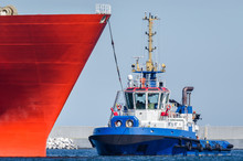 TUGBOAT AND SHIP - Ships Maneuver In The Port