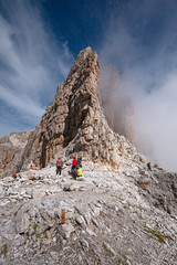 Wall Mural - mountaineers equipped face the 