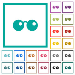 Sticker - Sunglasses flat color icons with quadrant frames