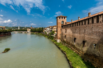 Verona in northern italy and the River Adige