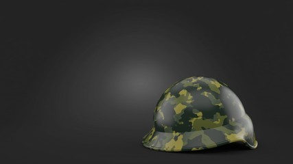 Canvas Print - Military helmet on gray background