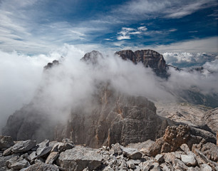 Wall Mural - mountaineers equipped face the 